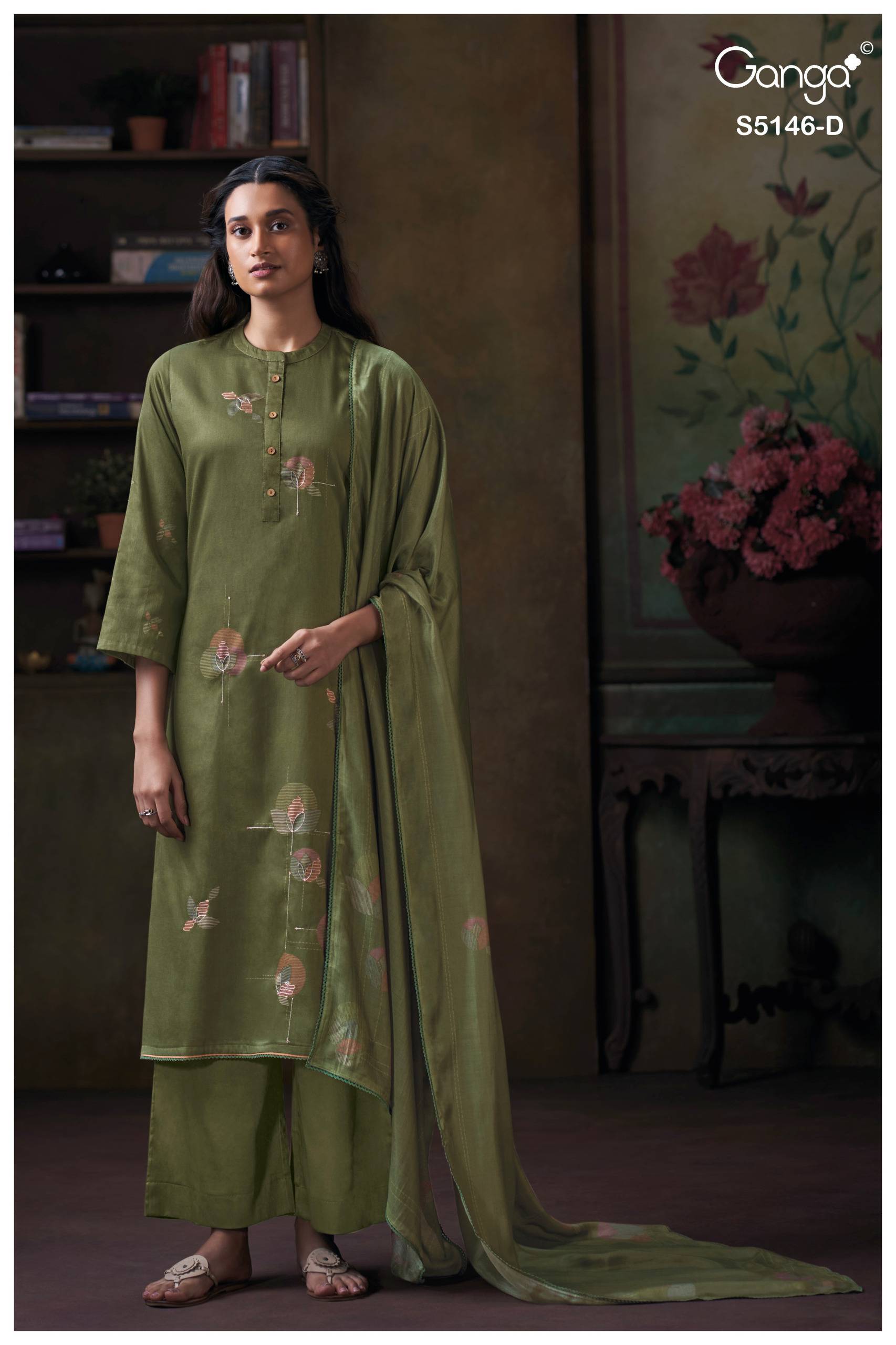 VEDVIKA 5146 SERIES BY GANGA FASHION Beautiful Colourful COTTON SATIN Dresses At Wholesale Price 